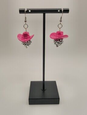 Hand Crafted Cowgirl Disco Dangle Earringd